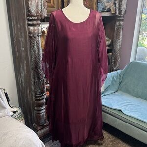 Elegant Burgundy Women's Dress